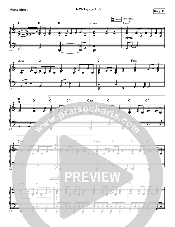 It Is Well Piano Sheet (Austin Stone Worship)