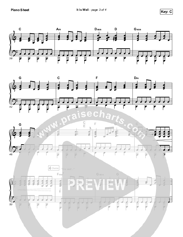 It Is Well Piano Sheet (Austin Stone Worship)