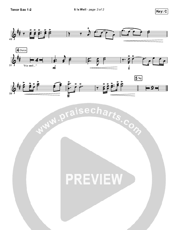 It Is Well Tenor Sax 1/2 (Austin Stone Worship)