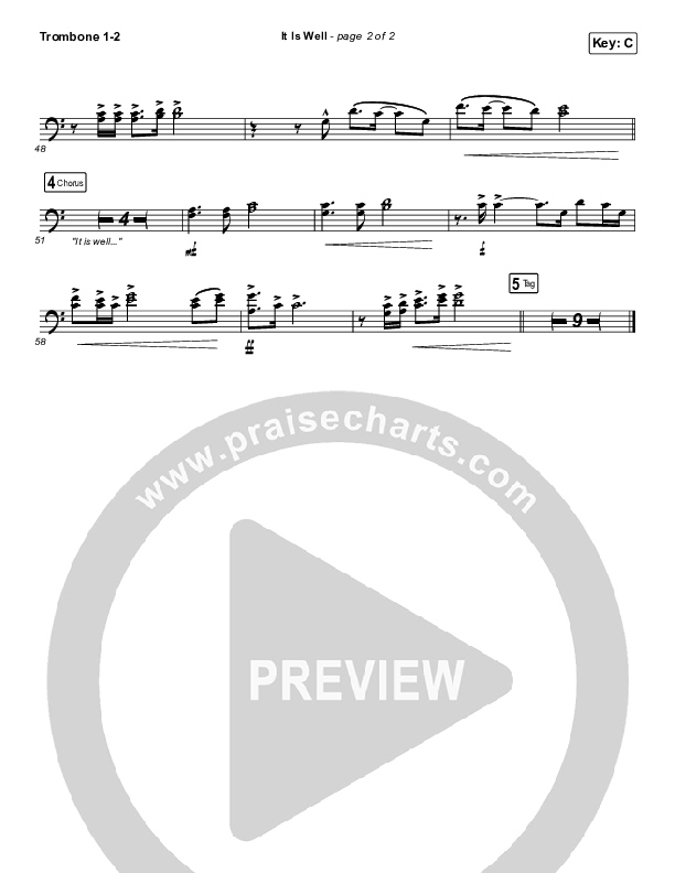 It Is Well Trombone 1/2 (Austin Stone Worship)