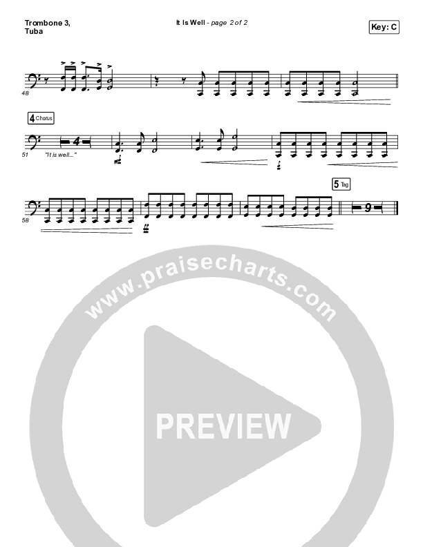 It Is Well Trombone 3/Tuba (Austin Stone Worship)