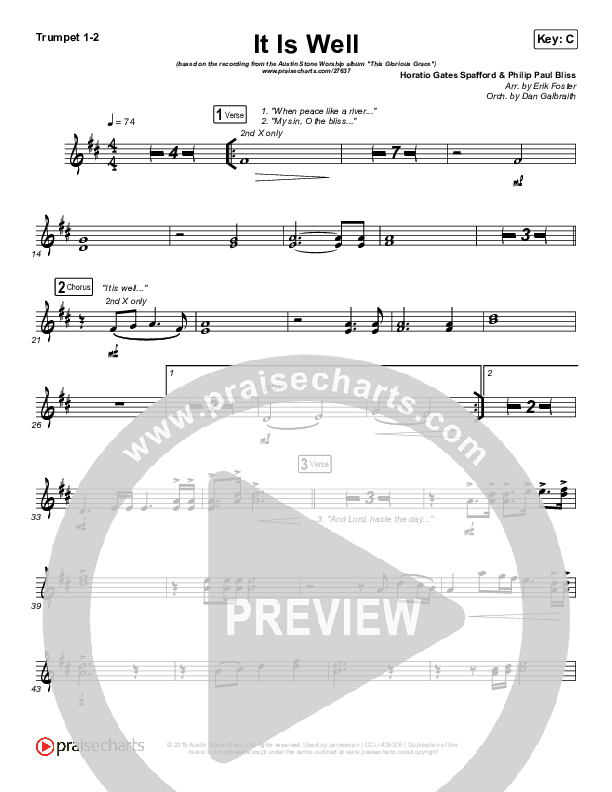 It Is Well Brass Pack (Austin Stone Worship)