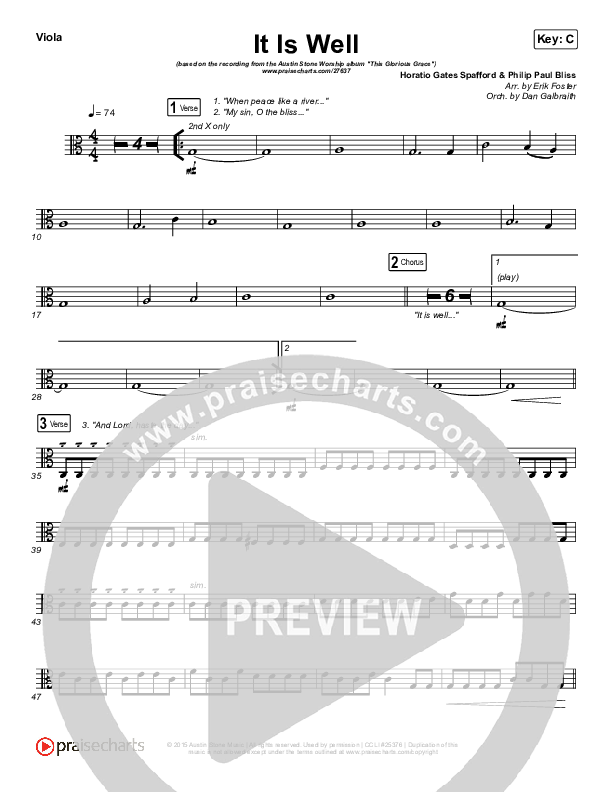 It Is Well Viola (Austin Stone Worship)