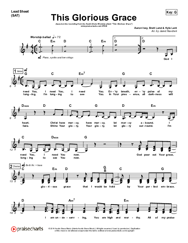 This Glorious Grace Lead (SAT) (Austin Stone Worship)