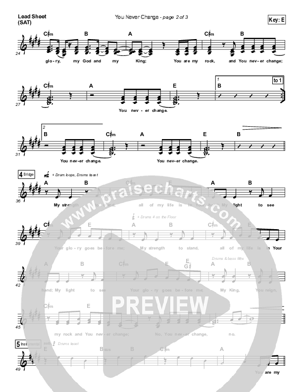 You Never Change Lead (SAT) (Austin Stone Worship)