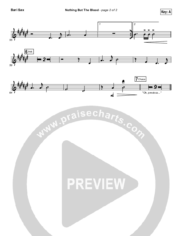 Nothing But The Blood Bari Sax (Austin Stone Worship)