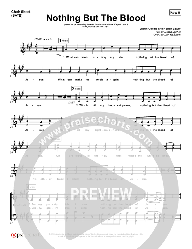 Nothing But The Blood Choir Vocals (SATB) (Austin Stone Worship)