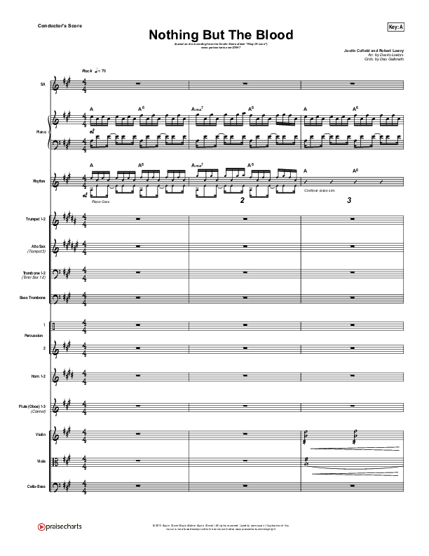 Nothing But The Blood Conductor's Score (Austin Stone Worship)