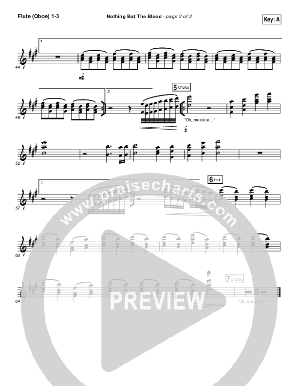 Nothing But The Blood Flute/Oboe 1/2/3 (Austin Stone Worship)