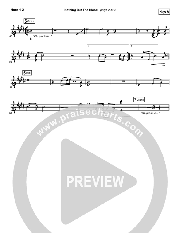 Nothing But The Blood French Horn 1/2 (Austin Stone Worship)