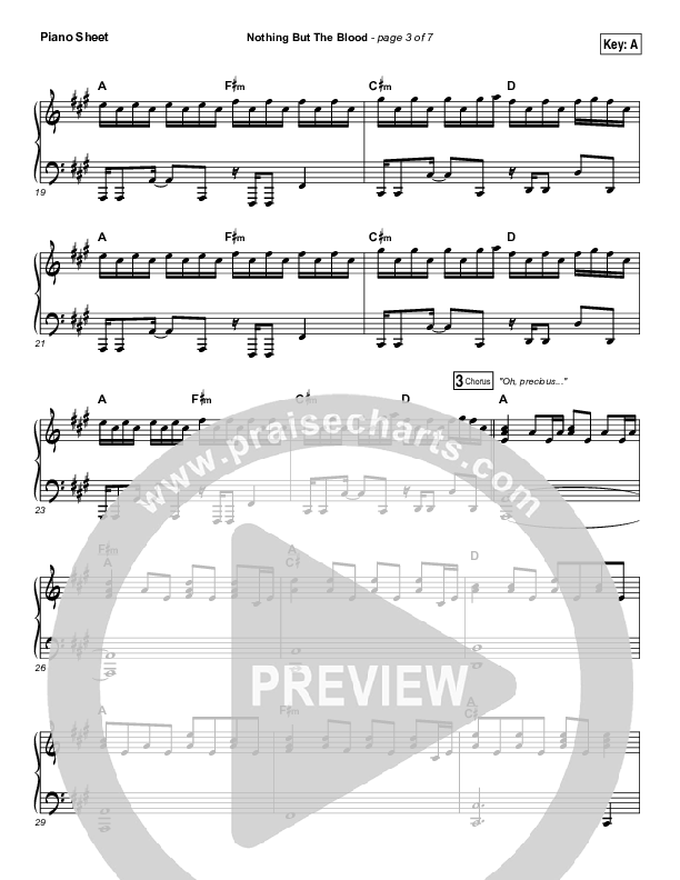 Nothing But The Blood Piano Sheet (Austin Stone Worship)