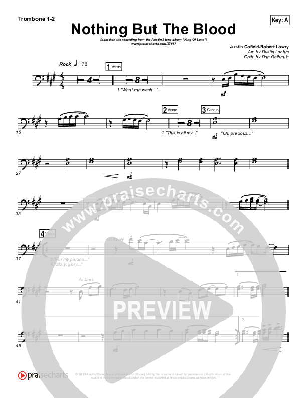 Nothing But The Blood Trombone 1/2 (Austin Stone Worship)