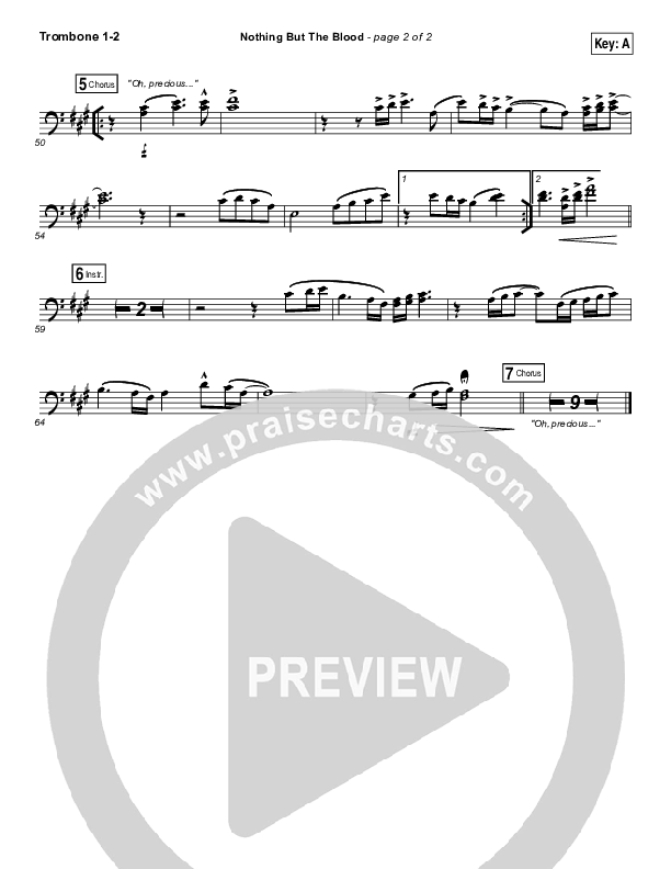 Nothing But The Blood Trombone 1/2 (Austin Stone Worship)