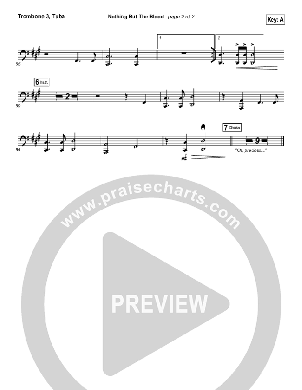 Nothing But The Blood Trombone 3/Tuba (Austin Stone Worship)