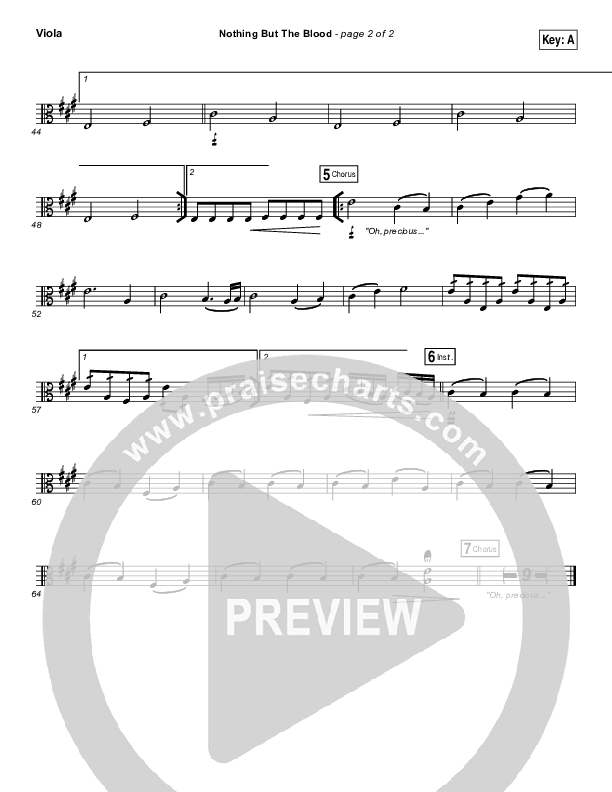 Nothing But The Blood Viola (Austin Stone Worship)