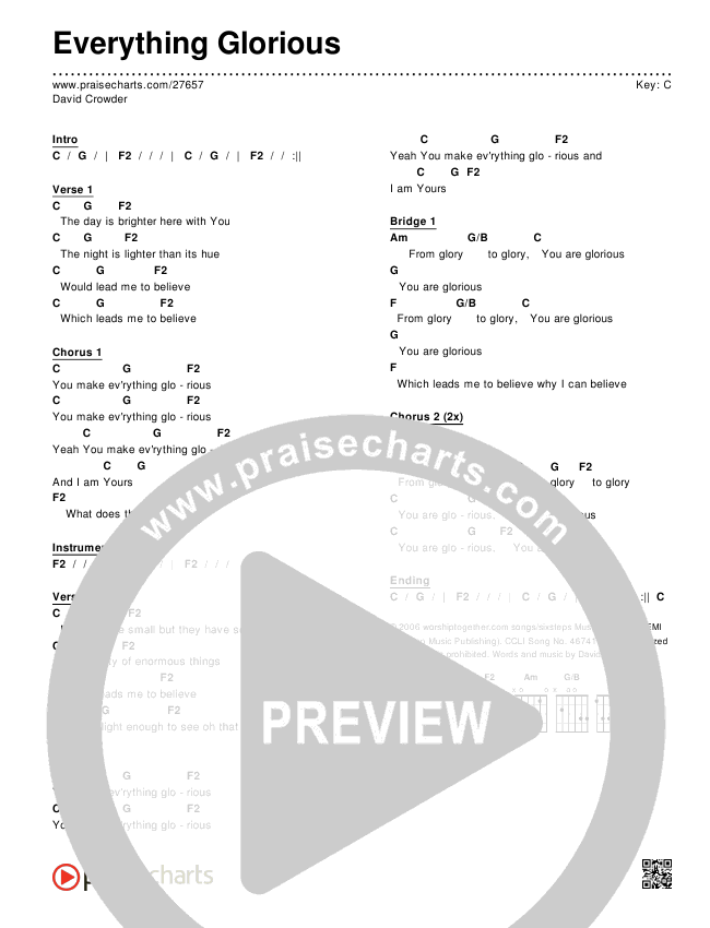 Everything Glorious Chords & Lyrics (David Crowder)