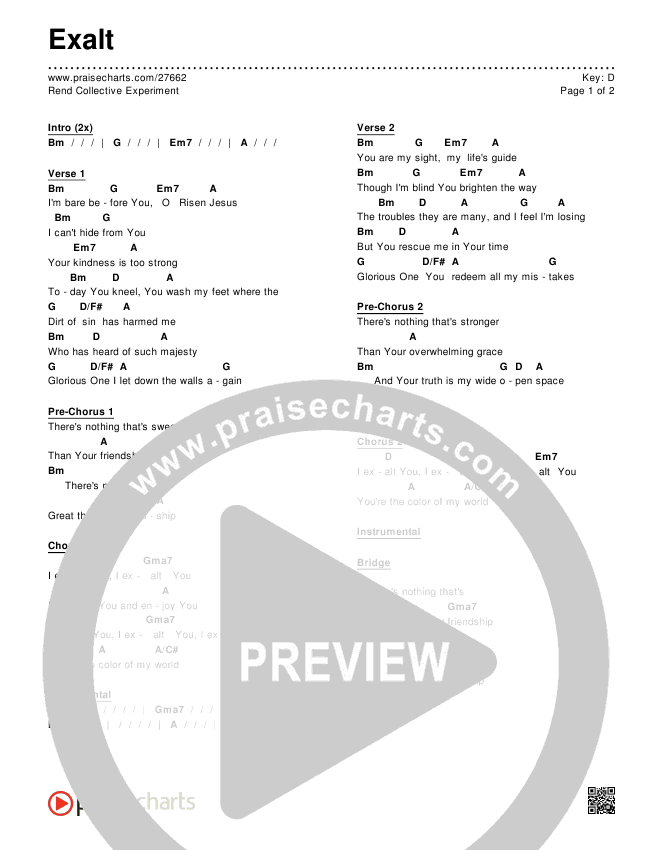Exalt Chords & Lyrics (Rend Collective)