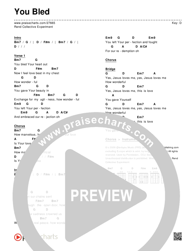 You Bled Chords & Lyrics (Rend Collective)