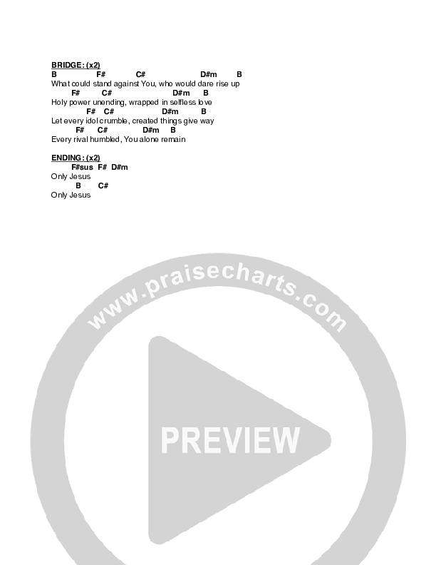 Only Jesus Chord Chart (Kellie & Kristen)