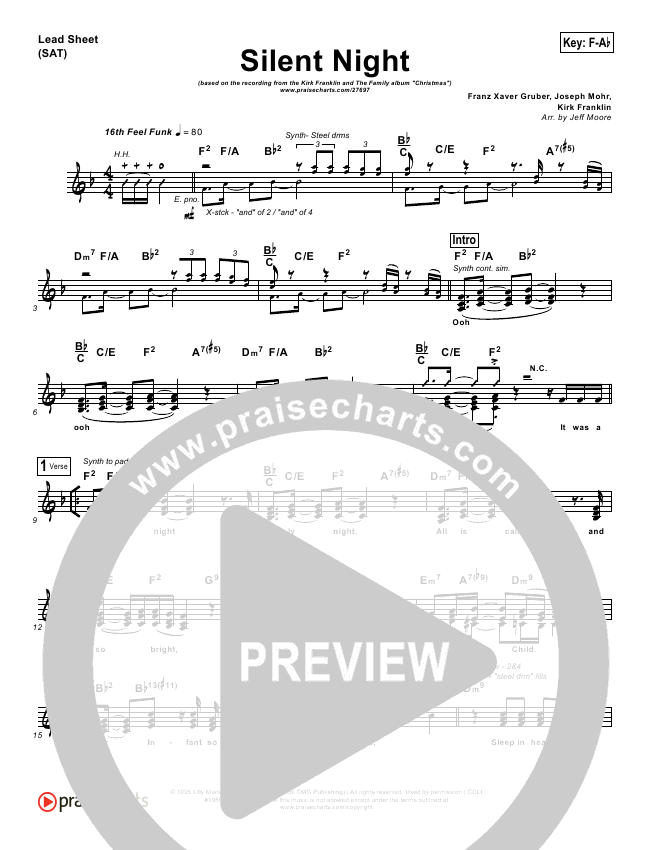 Silent Night Sheet Music Pdf Kirk Franklin Praisecharts