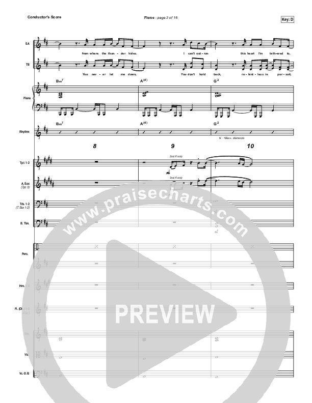 Fierce (Studio) Conductor's Score (Jesus Culture / Chris Quilala)