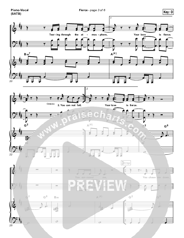 Fierce Piano/Vocal (SATB) (Jesus Culture / Chris Quilala)