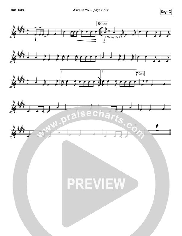 Alive In You Bari Sax (Jesus Culture / Kim Walker-Smith)