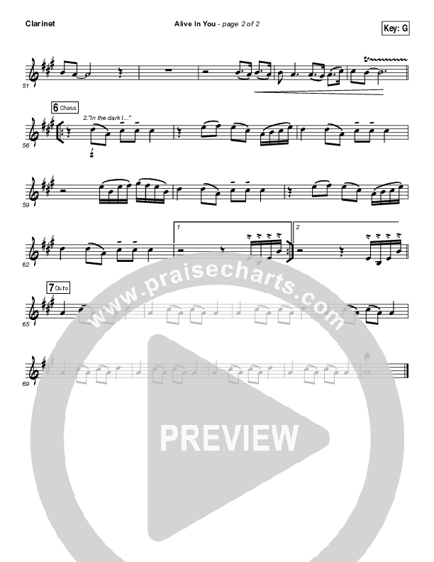 Alive In You Clarinet (Jesus Culture / Kim Walker-Smith)