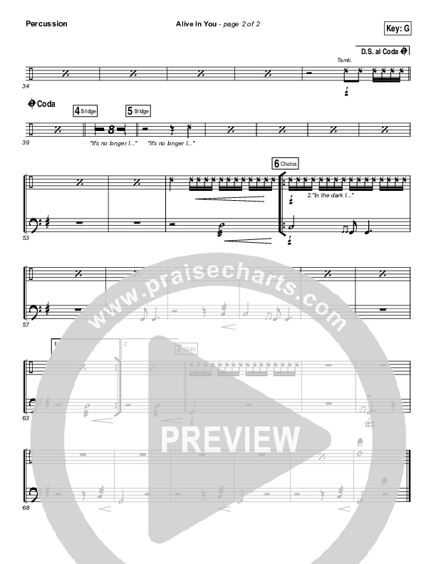 Alive In You Percussion (Jesus Culture / Kim Walker-Smith)