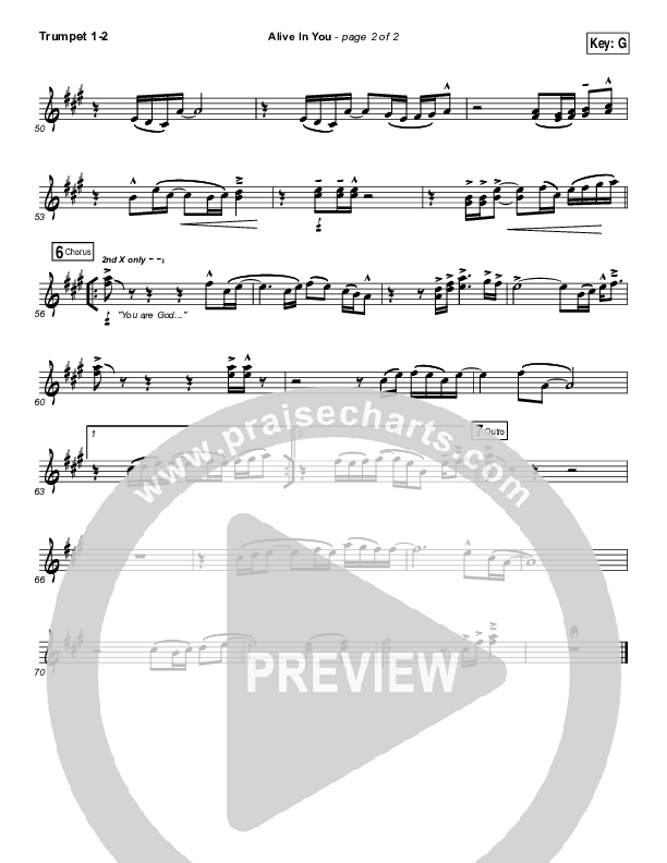 Alive In You Trumpet 1,2 (Jesus Culture / Kim Walker-Smith)