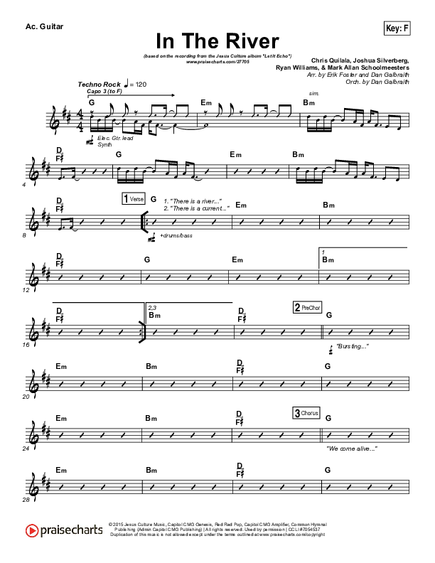 In The River Acoustic Guitar (Jesus Culture / Kim Walker-Smith)