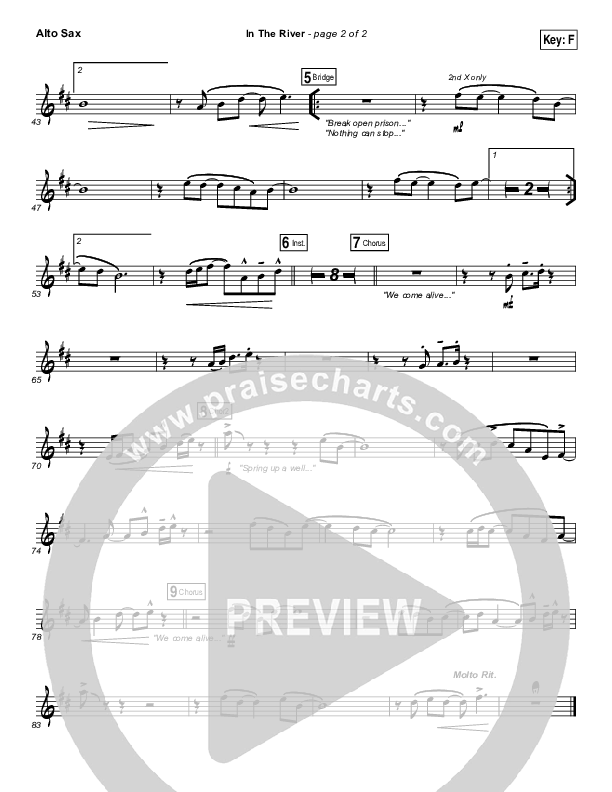 In The River Alto Sax (Jesus Culture / Kim Walker-Smith)