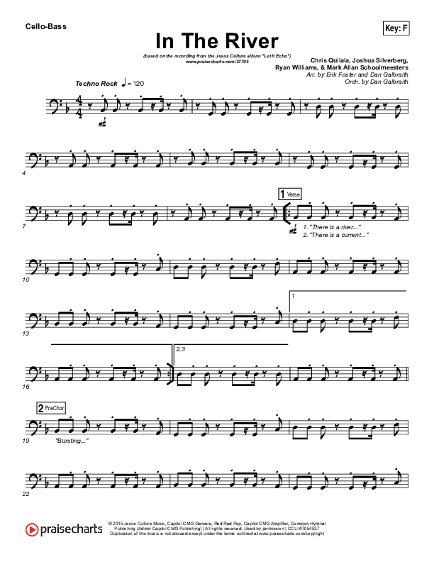In The River Cello/Bass (Jesus Culture / Kim Walker-Smith)