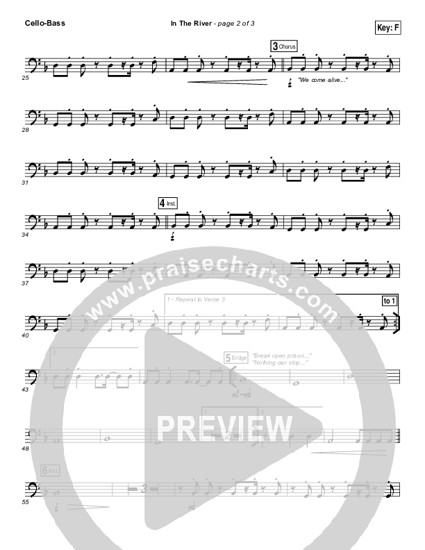 In The River Cello/Bass (Jesus Culture / Kim Walker-Smith)