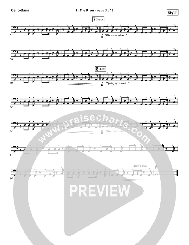 In The River Cello/Bass (Jesus Culture / Kim Walker-Smith)