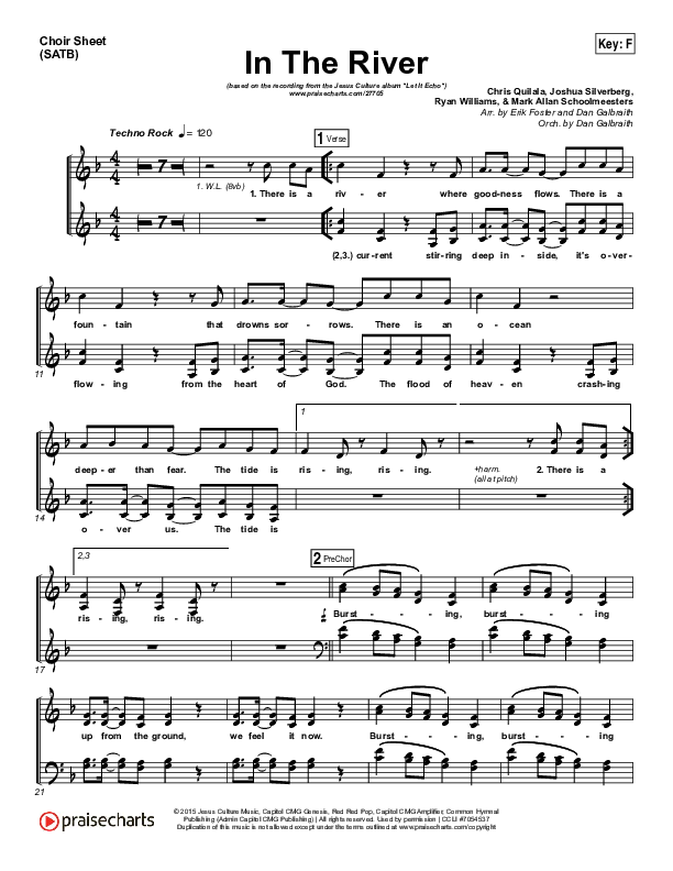 In The River Choir Sheet (SATB) (Jesus Culture / Kim Walker-Smith)