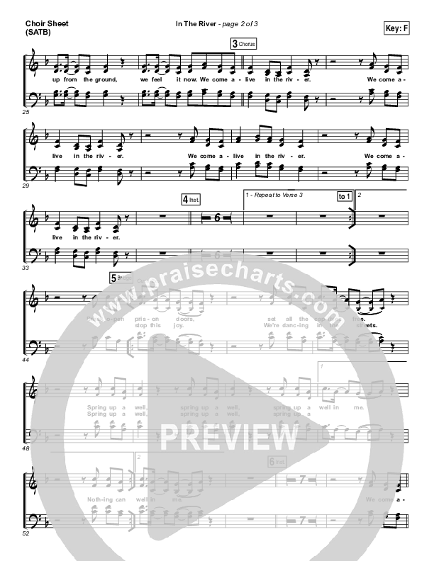 In The River Choir Sheet (SATB) (Jesus Culture / Kim Walker-Smith)