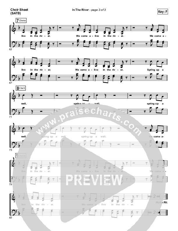 In The River Choir Sheet (SATB) (Jesus Culture / Kim Walker-Smith)