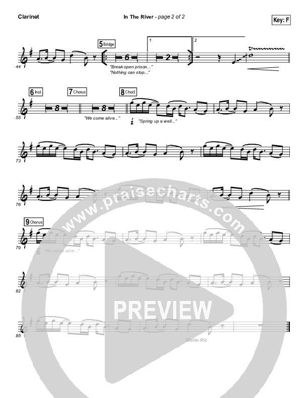 In The River Clarinet (Jesus Culture / Kim Walker-Smith)