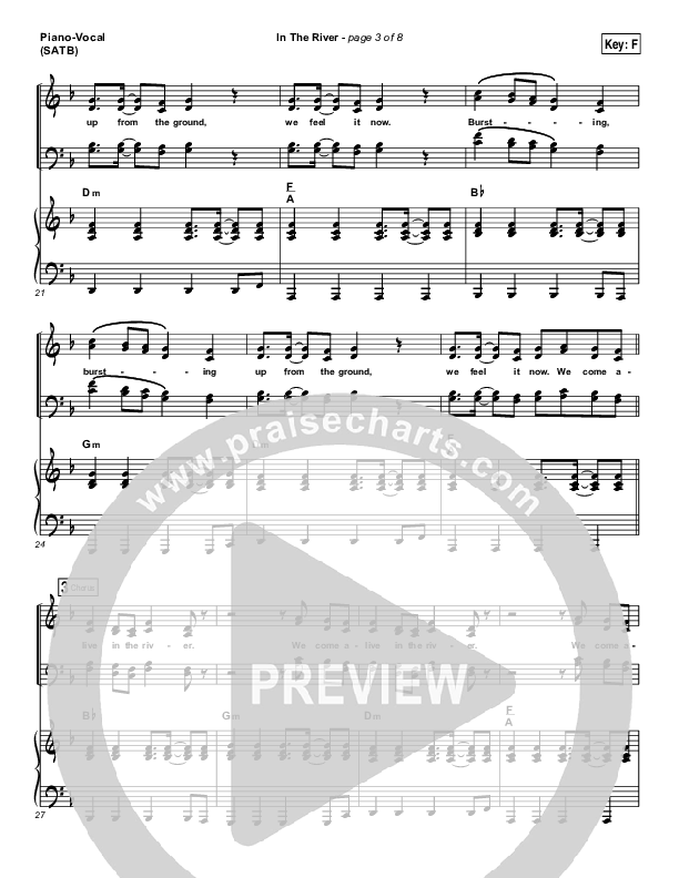 In The River Piano/Vocal (SATB) (Jesus Culture / Kim Walker-Smith)