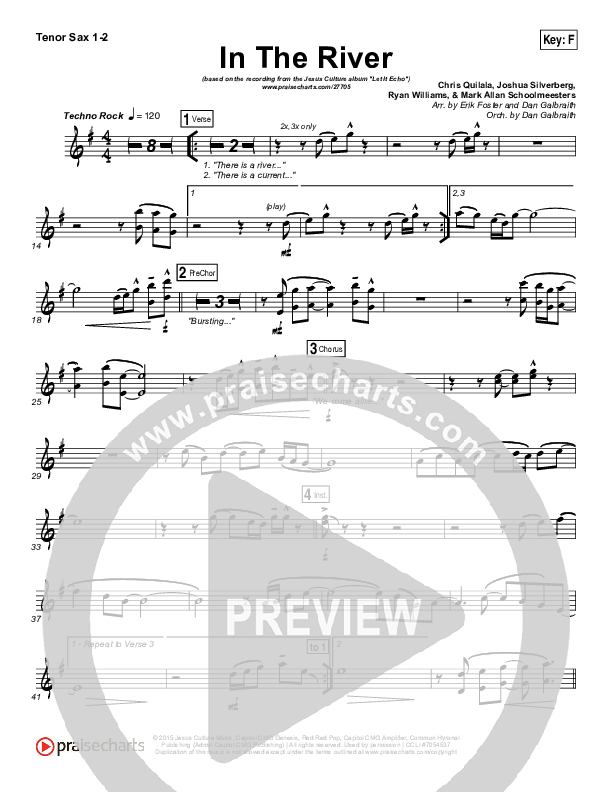 In The River Tenor Sax 1/2 (Jesus Culture / Kim Walker-Smith)