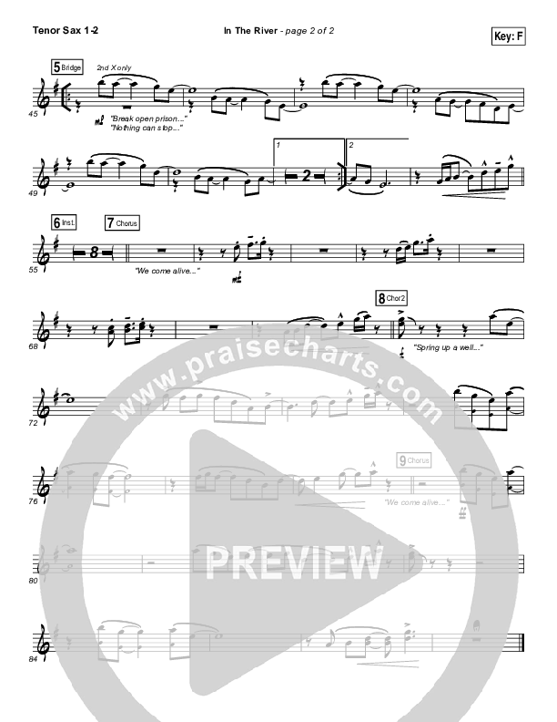 In The River Tenor Sax 1/2 (Jesus Culture / Kim Walker-Smith)