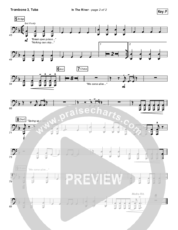 In The River Trombone 3/Tuba (Jesus Culture / Kim Walker-Smith)