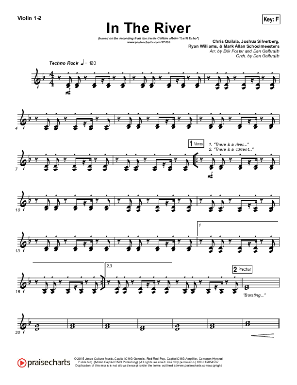 In The River Violin 1/2 (Jesus Culture / Kim Walker-Smith)
