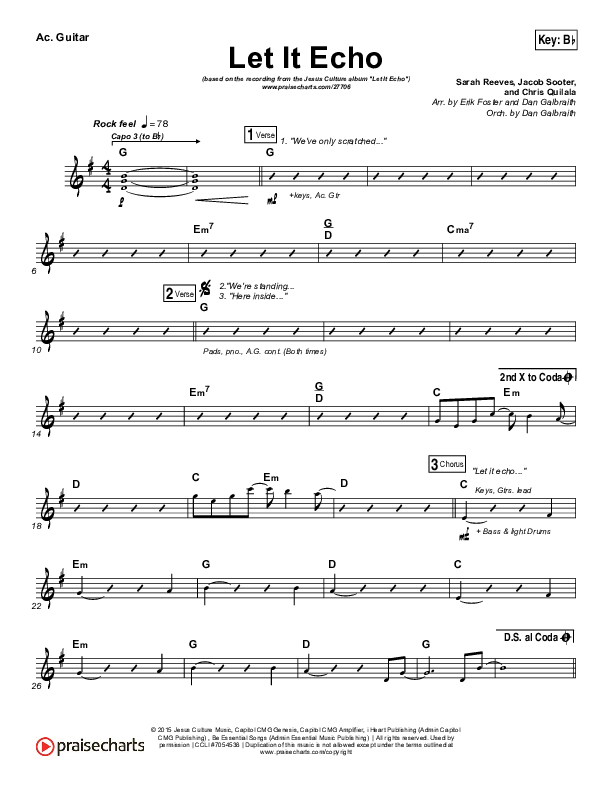 Let It Echo (Heaven Fall) Acoustic Guitar (Jesus Culture / Chris Quilala)