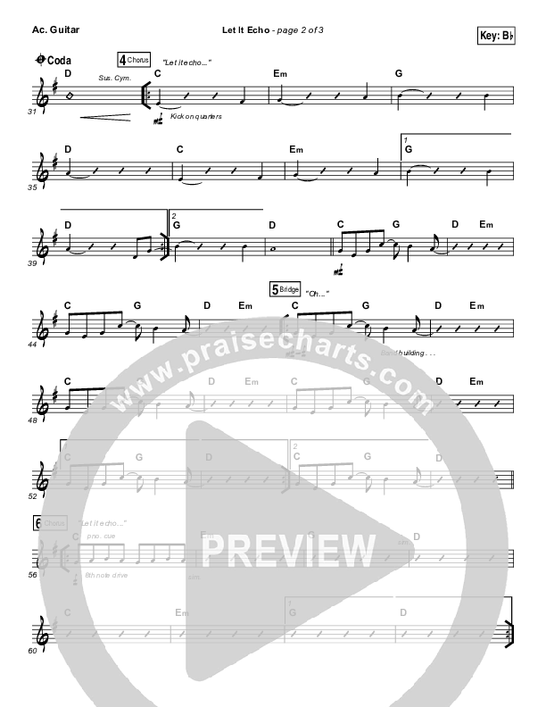 Let It Echo (Heaven Fall) Acoustic Guitar (Jesus Culture / Chris Quilala)