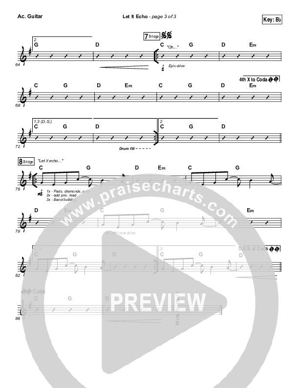 Let It Echo (Heaven Fall) Acoustic Guitar (Jesus Culture / Chris Quilala)