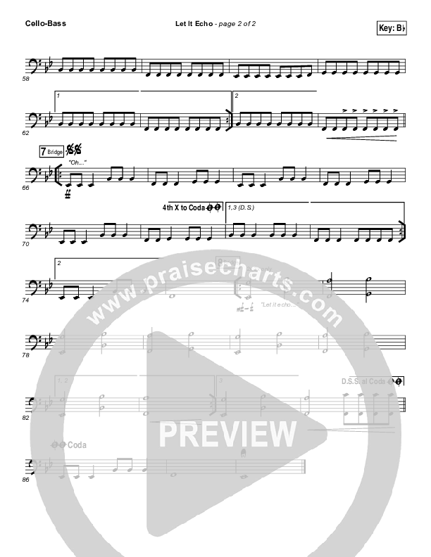 Let It Echo (Heaven Fall) Cello/Bass (Jesus Culture / Chris Quilala)