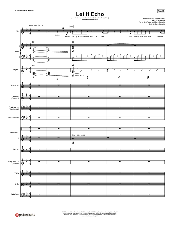 Let It Echo (Heaven Fall) Conductor's Score (Jesus Culture / Chris Quilala)