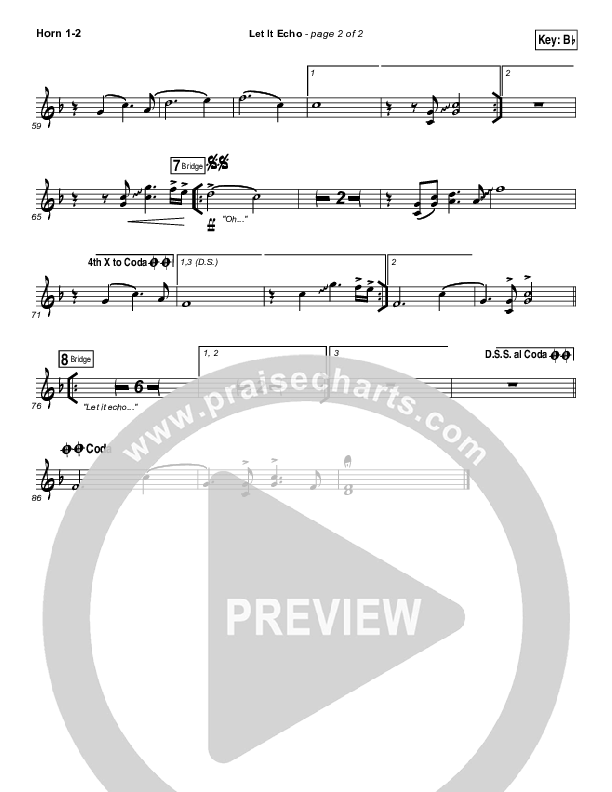 Let It Echo (Heaven Fall) French Horn 1/2 (Jesus Culture / Chris Quilala)